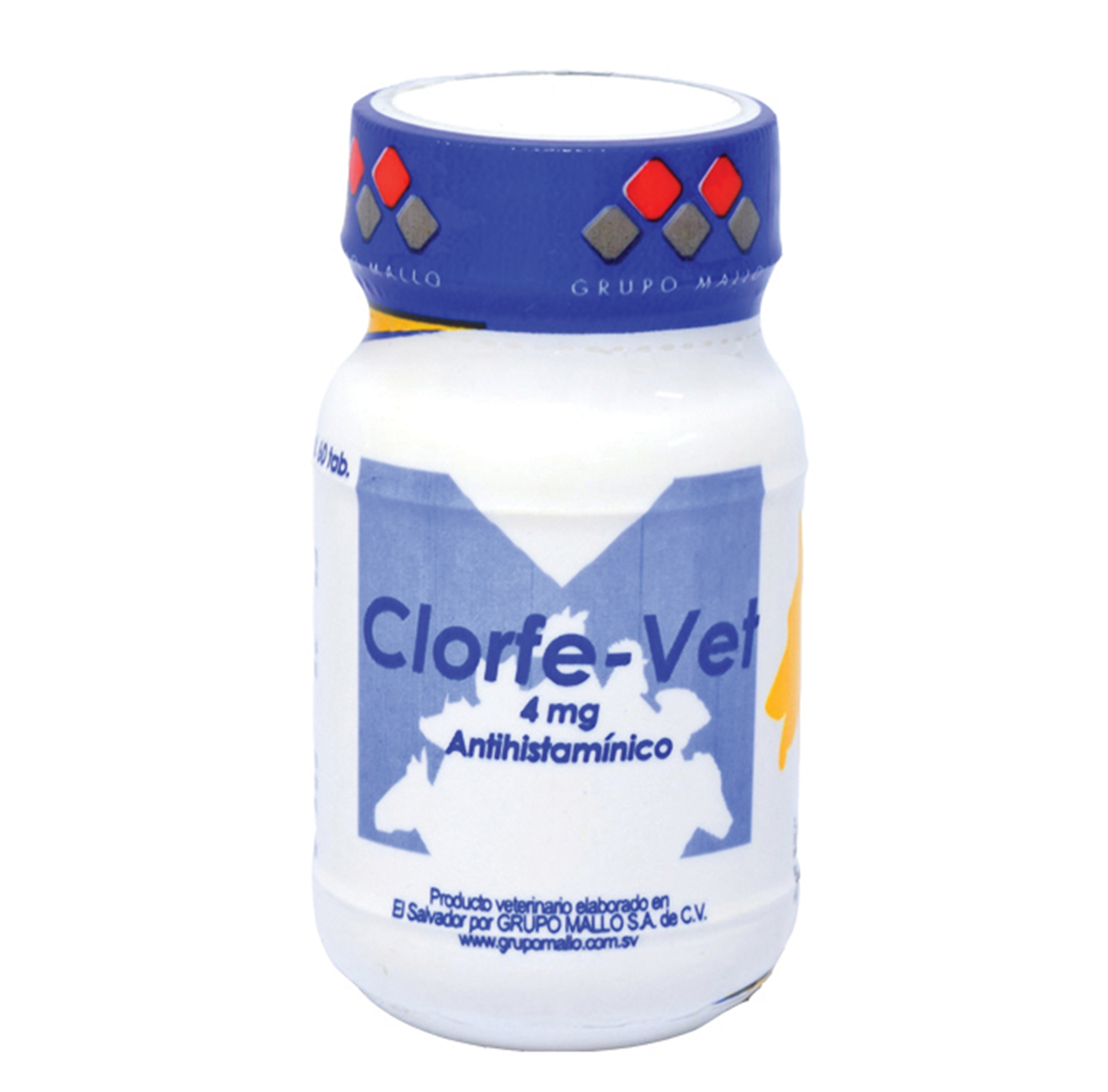 CLORFE VET 4MG Clorfeniramina Maleato Antihistamínico para perros y gatos